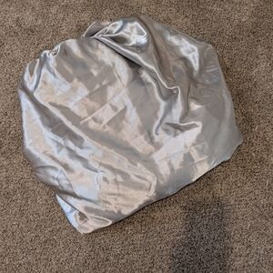 Shiny Silver Satin Fitted Sheet